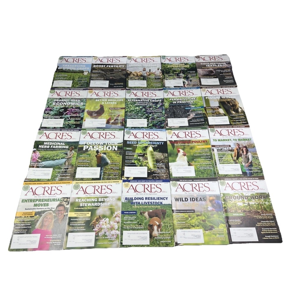 Acres USA Magazine Lot of 36 Eco Agriculture Ranch Organic Farming 2019-2020